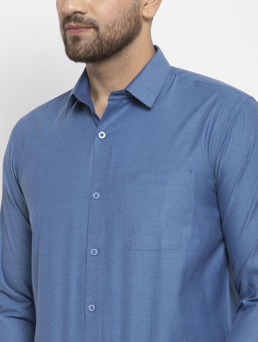 men polka dot long sleeve regular fit casual shirt - 21993329 - Standard Image - 4