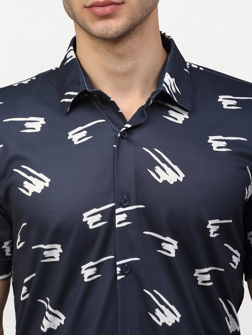 men printed short sleeve regular fit casual shirt - 21993334 - Standard Image - 4