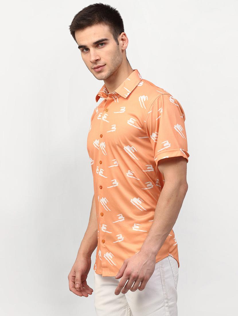 men printed short sleeve regular fit casual shirt - 21993335 -  Standard Image - 1