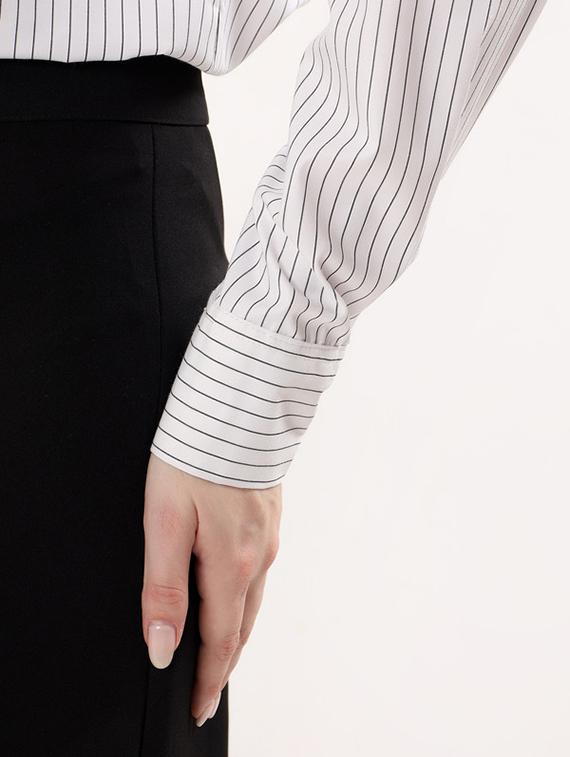 women striped collared long sleeve shirt - 21993336 - Standard Image - 4