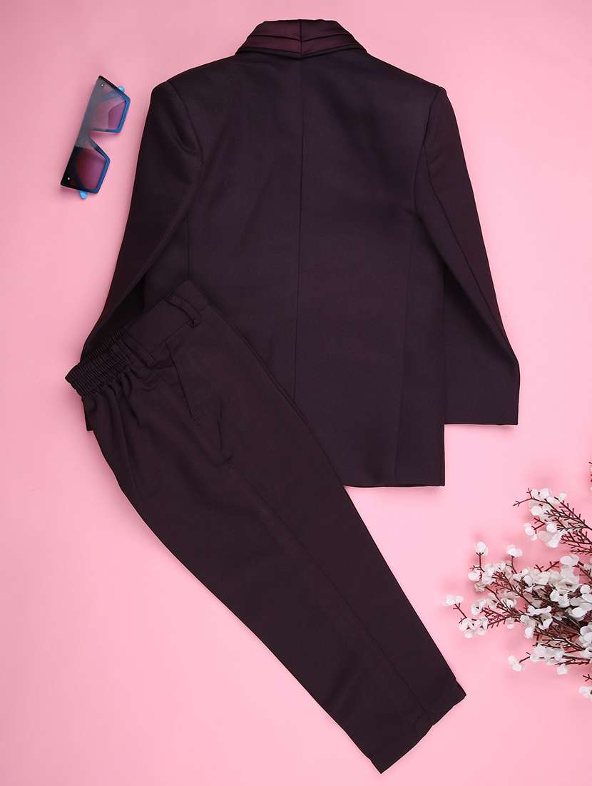 boys solid long sleeve 3 piece suit set - 21993342 -  Standard Image - 1