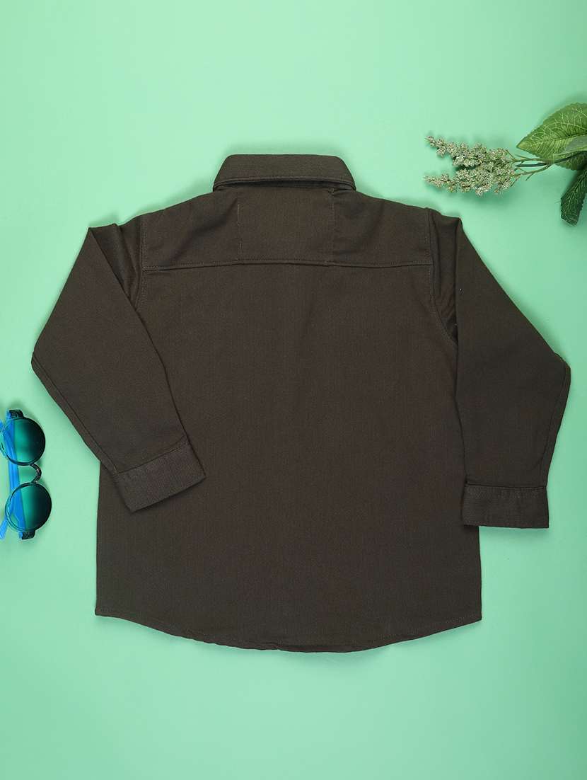 boys solid long sleeve casual shirt - 21993381 -  Standard Image - 1