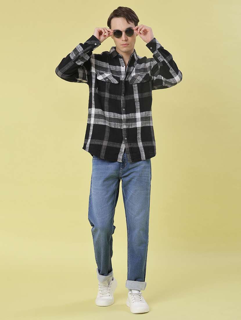 men checkered long sleeve regular fit casual shirt - 21993418 -  Standard Image - 4