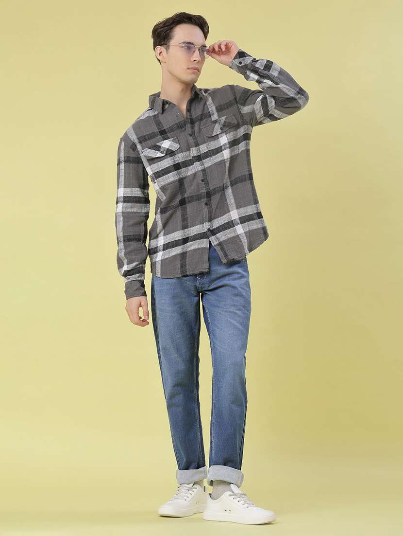 men checkered long sleeve regular fit casual shirt - 21993419 -  Standard Image - 4