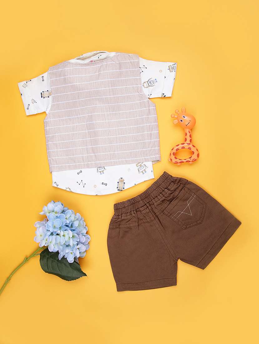 boys printed shirt & shorts casual wear set - 21993428 -  Standard Image - 1