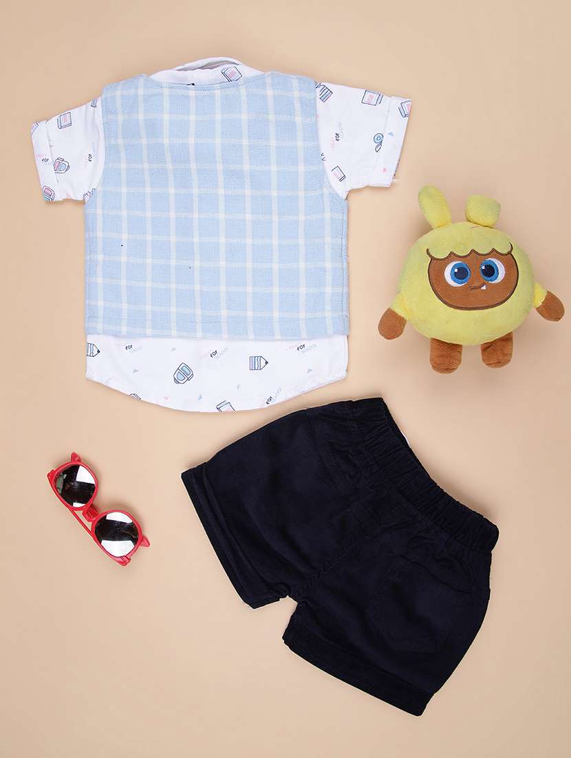 boys printed shirt & shorts casual wear set - 21993430 -  Standard Image - 1