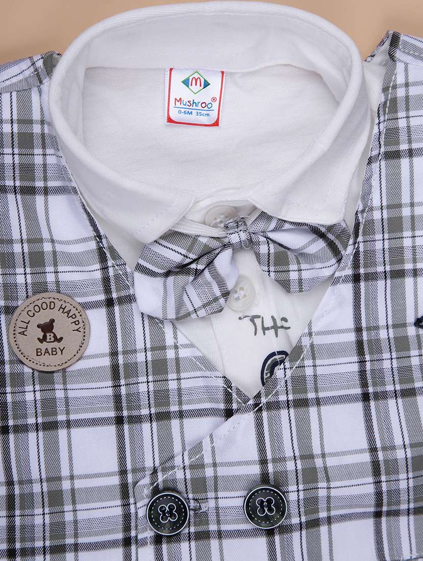 boys checkered shirt & shorts casual wear set - 21993432 -  Standard Image - 4