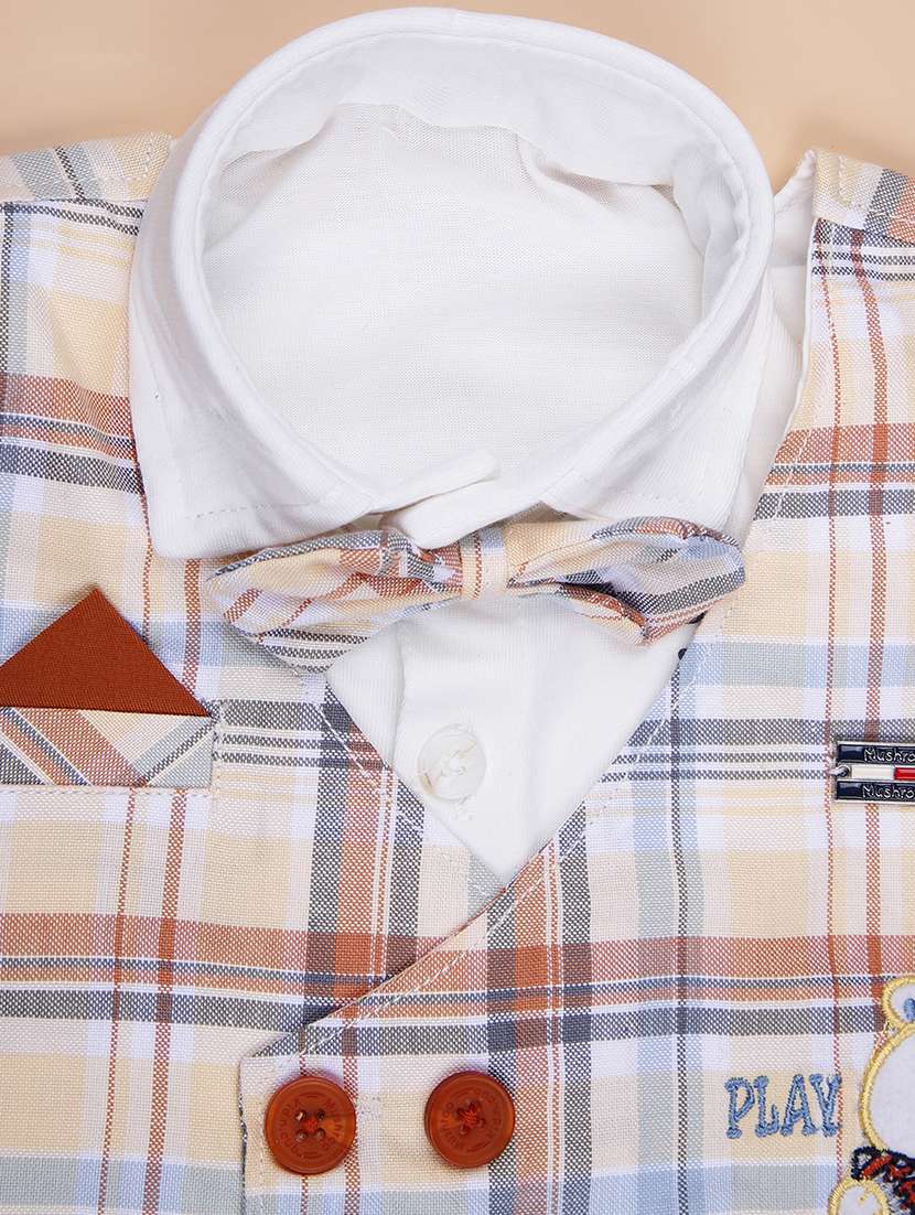 boys checkered shirt & shorts casual wear set - 21993437 -  Standard Image - 4