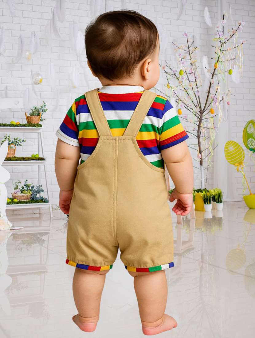 ingfant beige printed adjustable strap romper - 21993475 -  Standard Image - 1