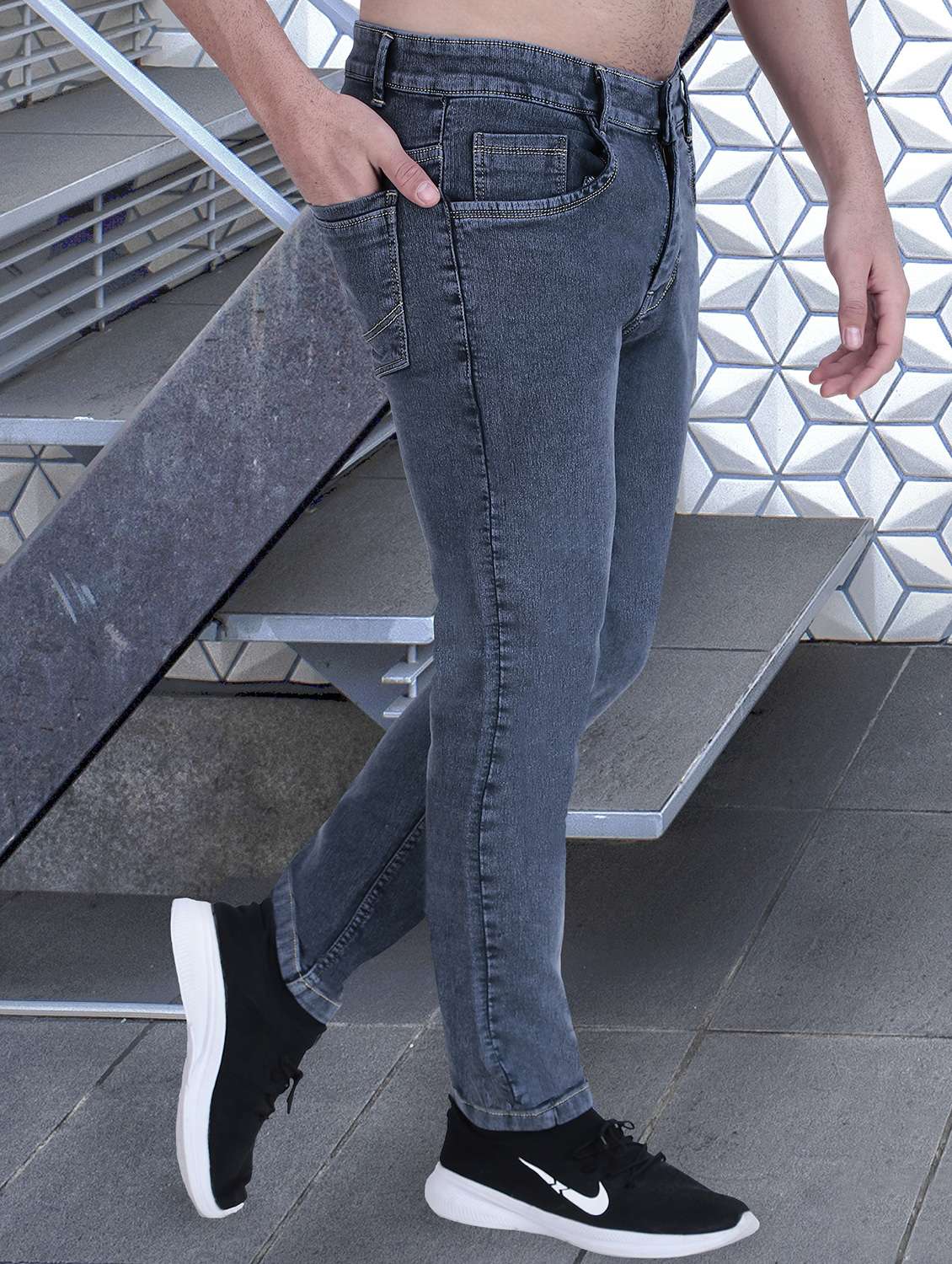 men washed mid rise slim fit jeans - 21993483 -  Standard Image - 1