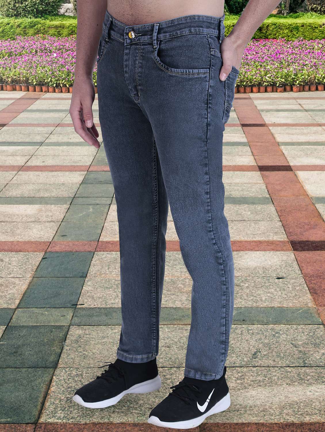 men washed mid rise slim fit jeans - 21993484 -  Standard Image - 1