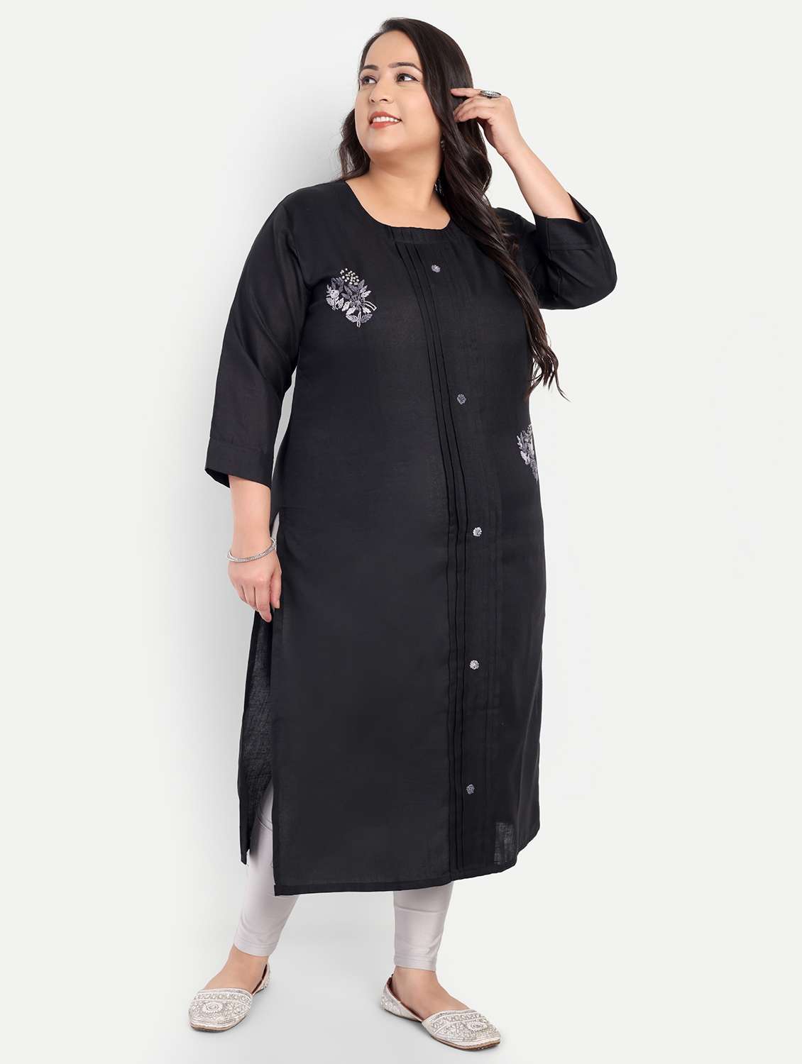 women plus size embroidered straight kurta - 21993626 -  Standard Image - 1
