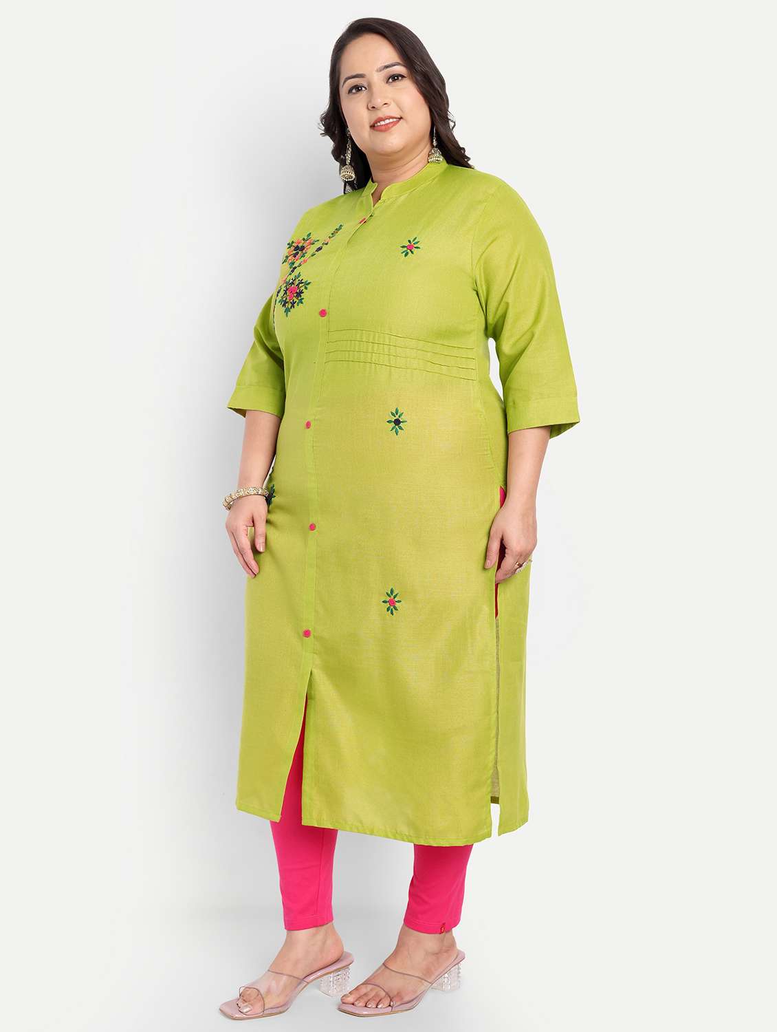 women plus size embroidered straight kurta - 21993630 -  Standard Image - 1