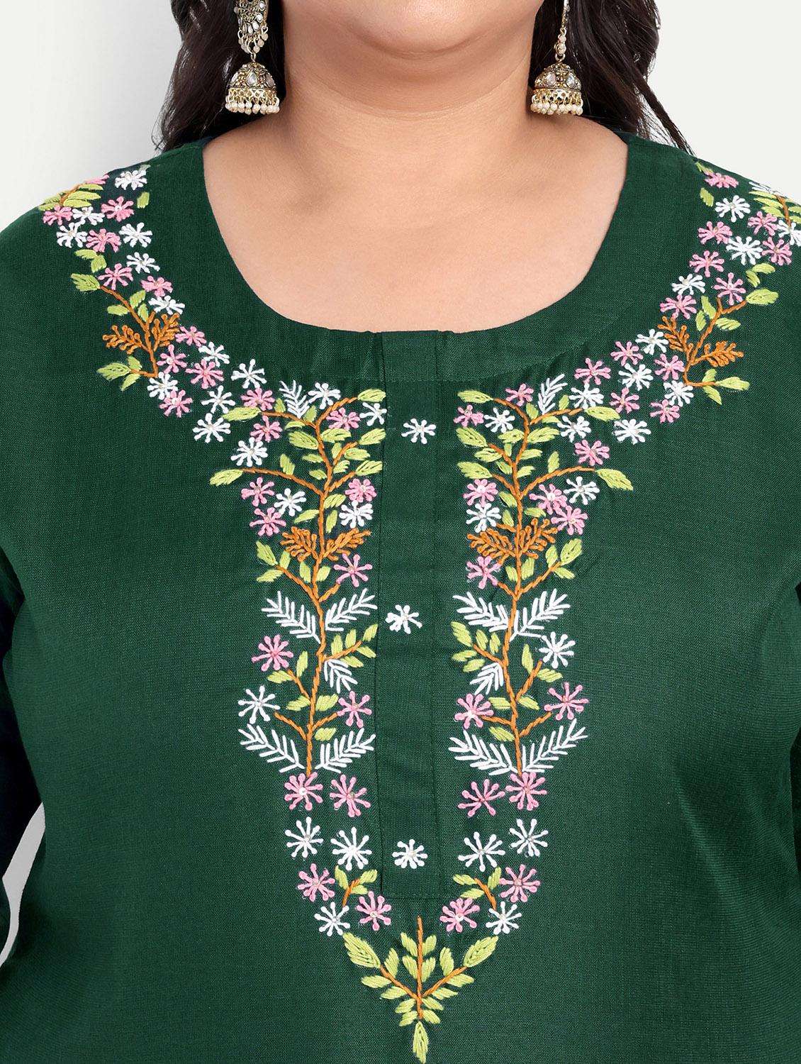 women plus size embroidered straight kurta - 21993632 -  Standard Image - 1