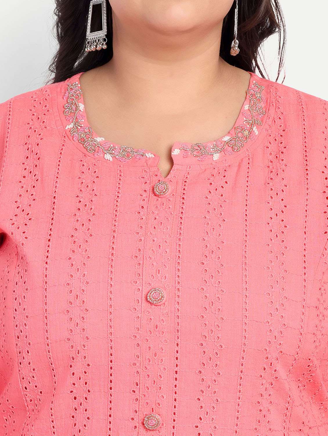 women plus size self designed straight kurta - 21993639 -  Standard Image - 4