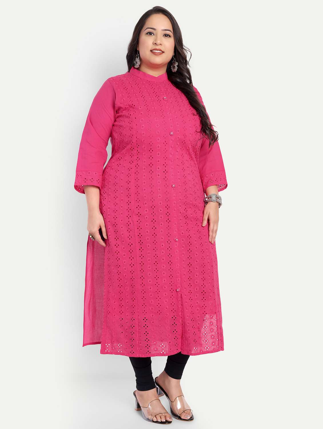 women plus size self designed straight kurta - 21993641 -  Standard Image - 1