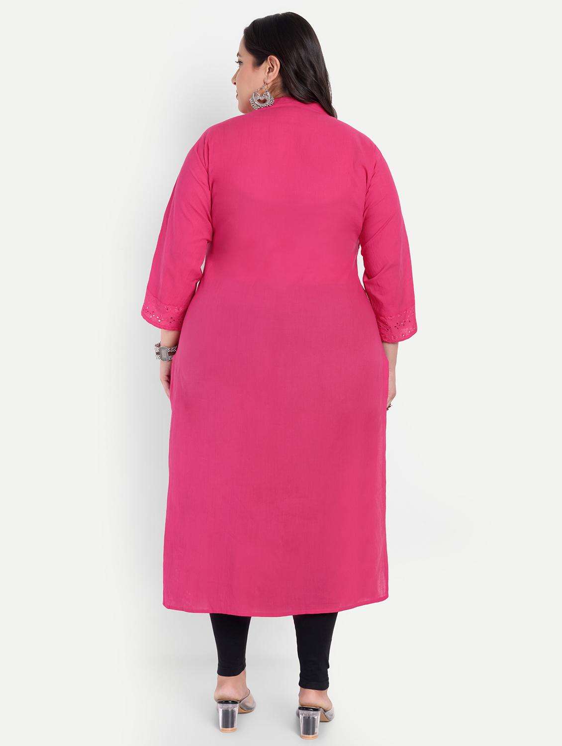 women plus size self designed straight kurta - 21993641 -  Standard Image - 4
