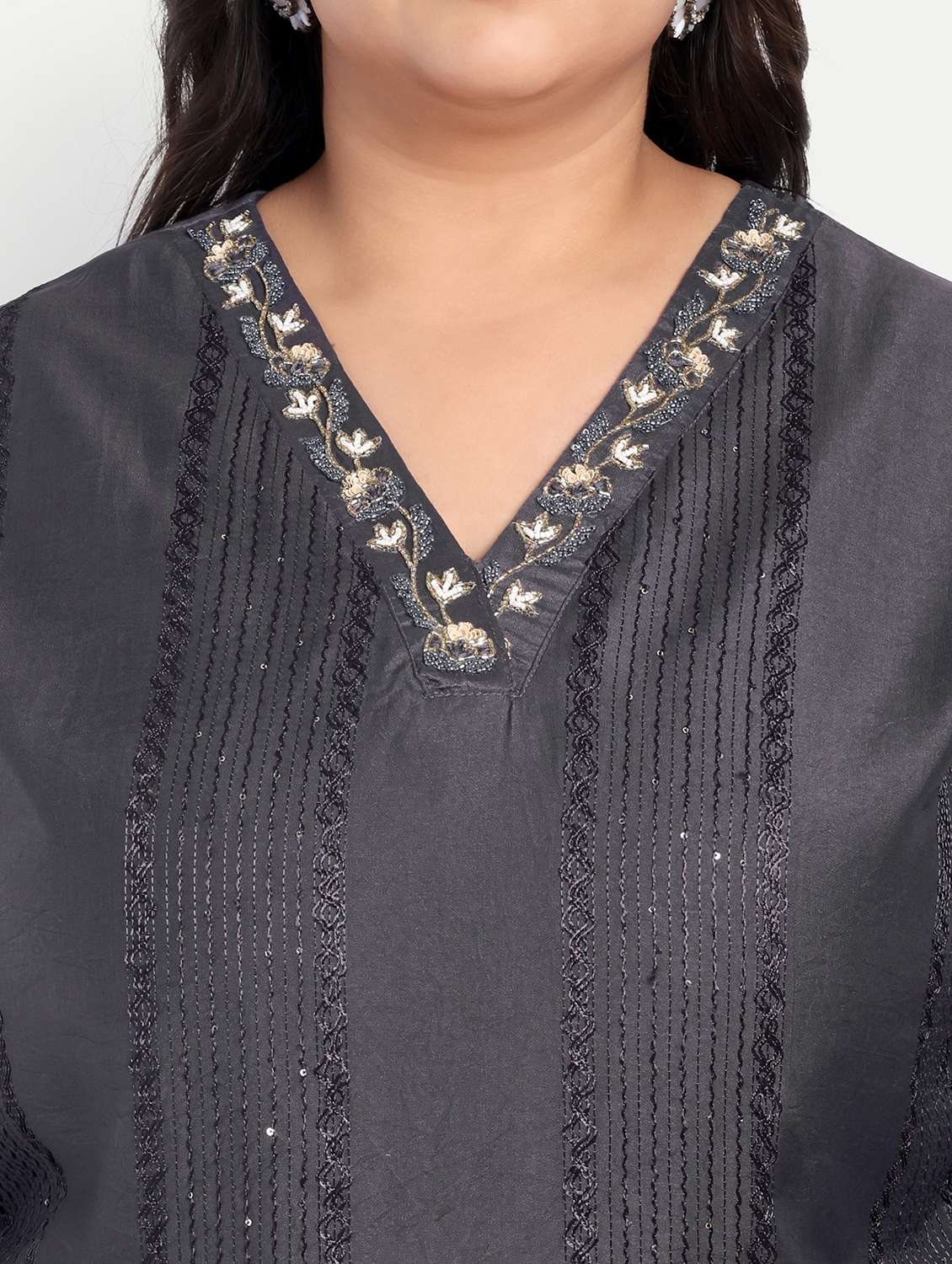 women plus size self designed straight kurta - 21993642 -  Standard Image - 4