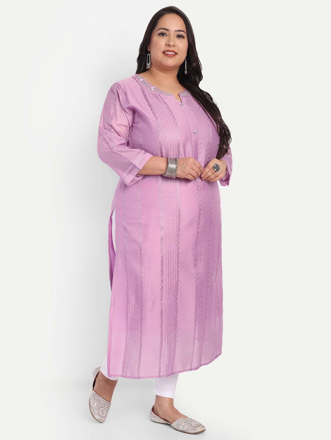 women plus size embroidered straight kurta - 21993643 -  Standard Image - 1