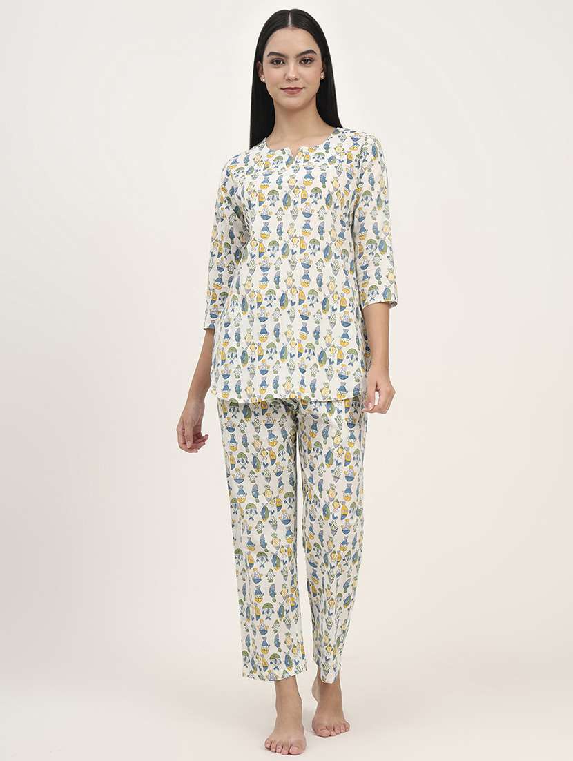 women printed nightwear pyjama set - 21993729 -  Standard Image - 1