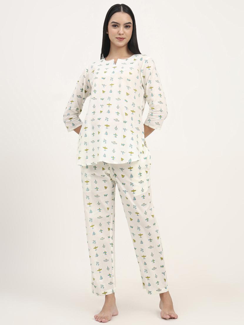 women printed nightwear pyjama set - 21993730 - Standard Image - 1