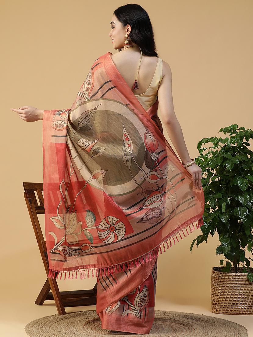 women printed casual wear saree with blouse - 21993739 - Standard Image - 4