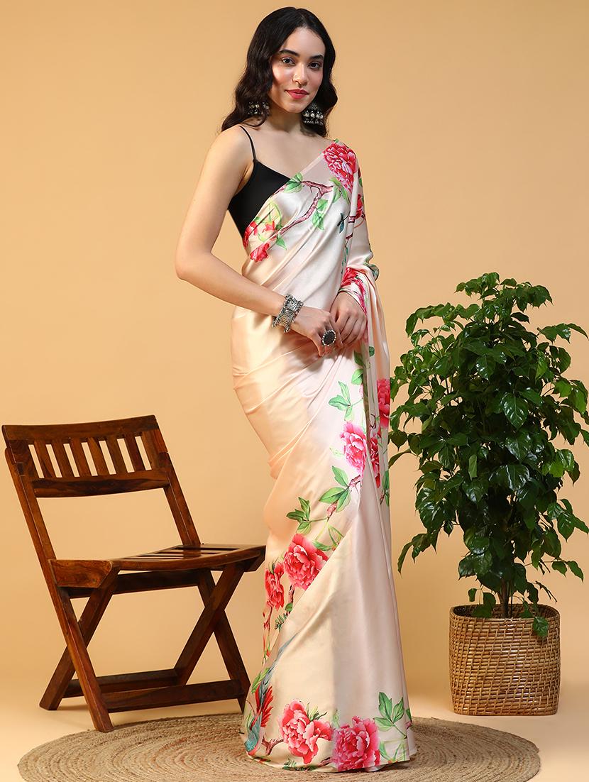 women floral printed saree with blouse - 21993740 - Standard Image - 4