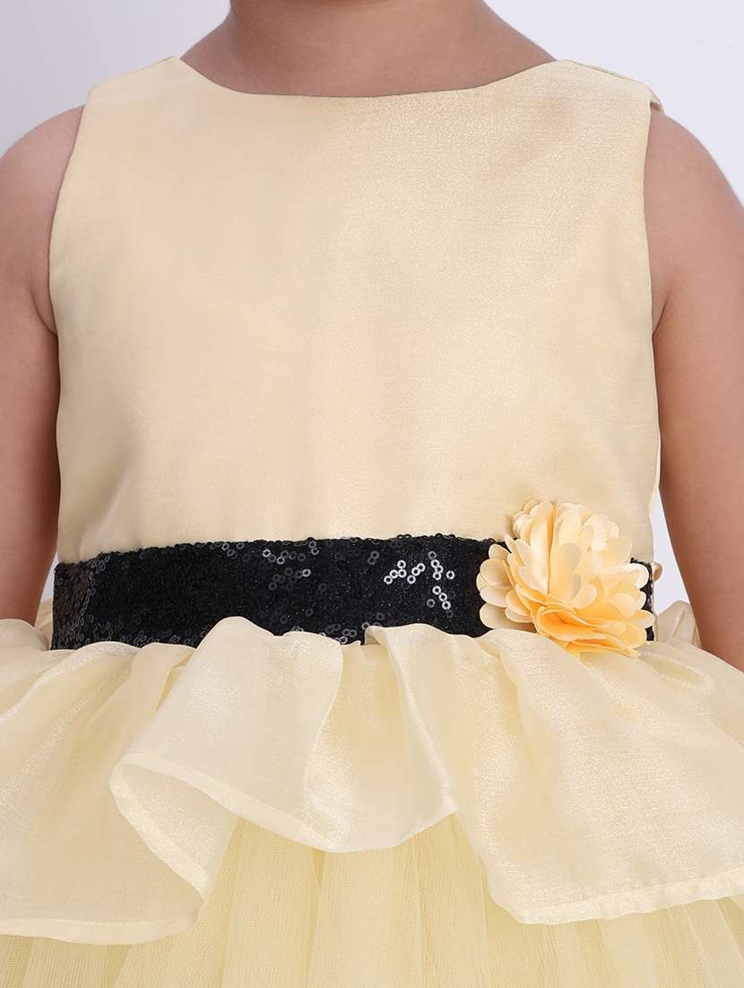 girls gold net tiered party dress - 21993770 -  Standard Image - 4
