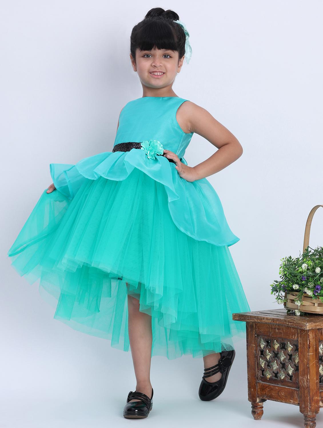 girls solid sleeveless high low dress - 21993773 -  Standard Image - 1