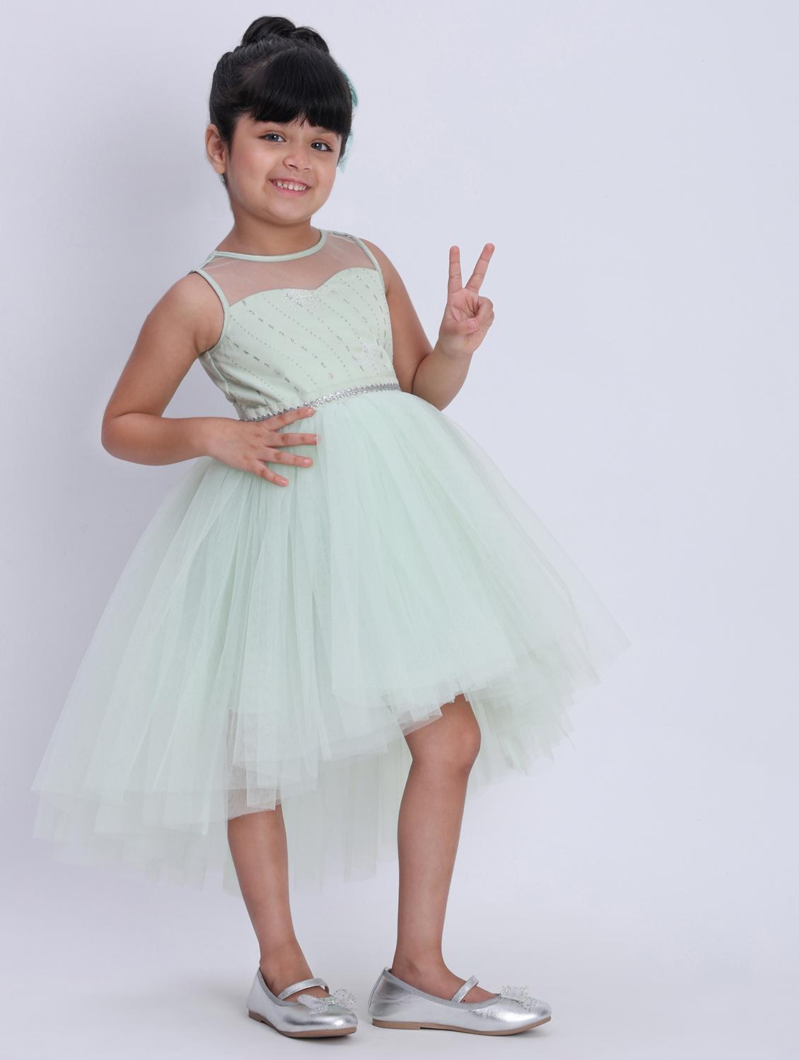 girls solid sleeveless high low dress - 21993774 - Standard Image - 1