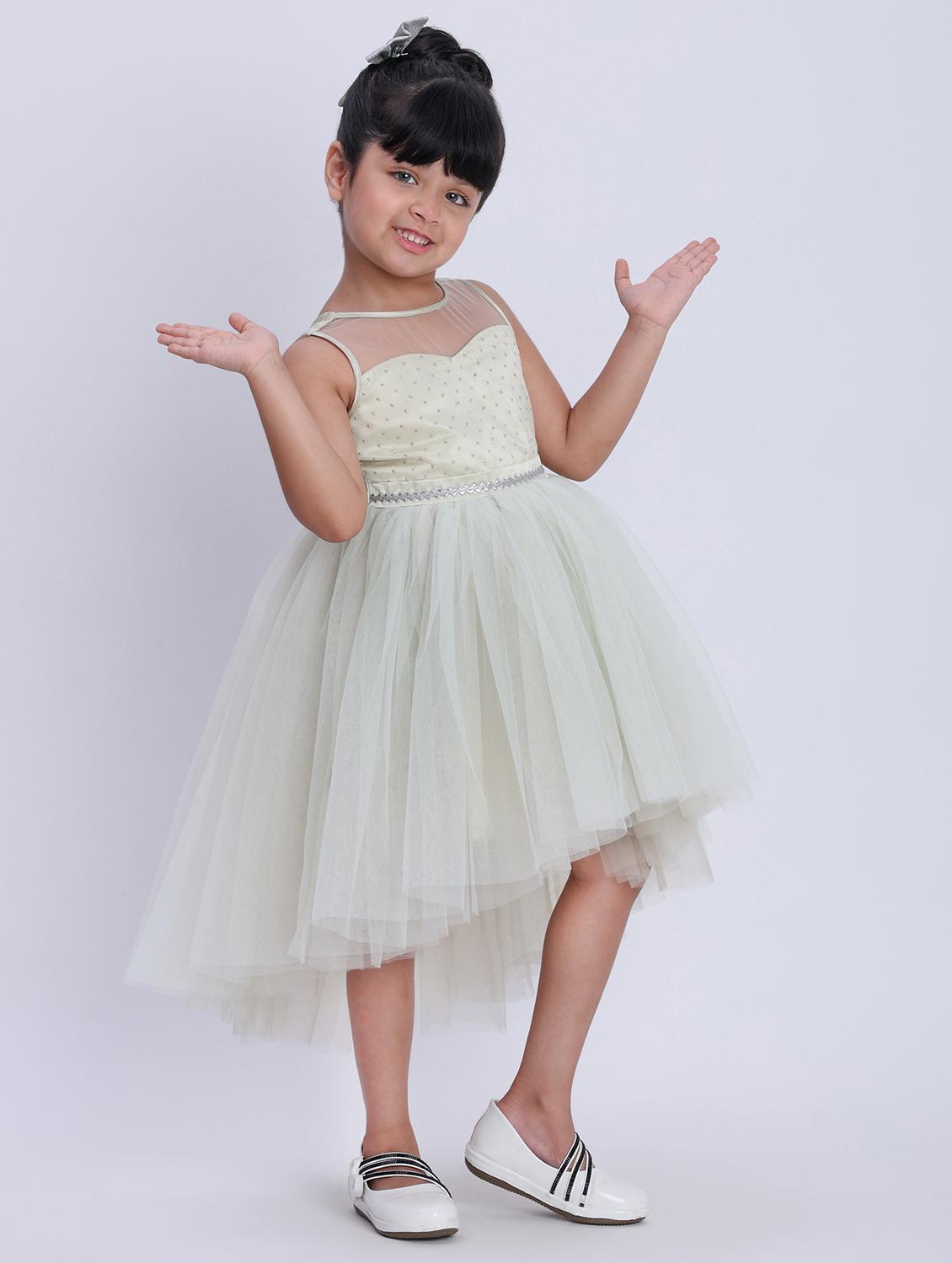 girls solid sleeveless high low dress - 21993775 - Standard Image - 1