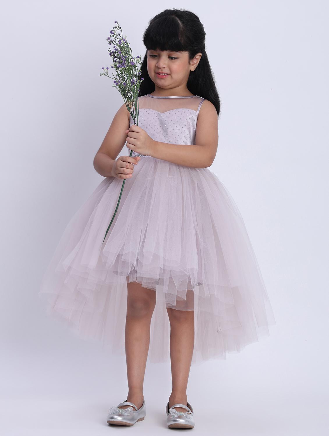 girls solid sleeveless high low dress - 21993776 -  Standard Image - 1