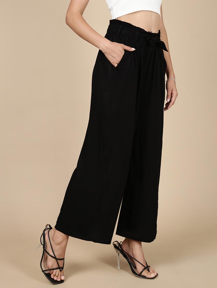 women solid high rise flared palazzo - 21993778 -  Standard Image - 1