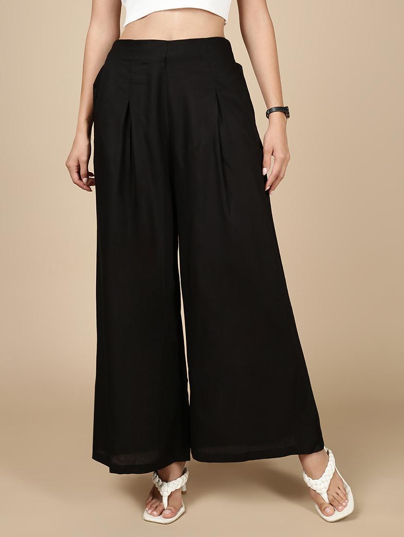 women solid high rise flared palazzo - 21993779 - Standard Image - 1