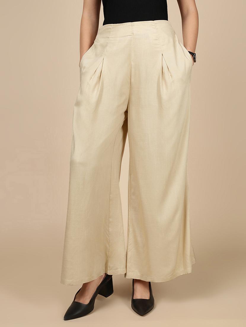 women solid high rise flared palazzo - 21993781 -  Standard Image - 1