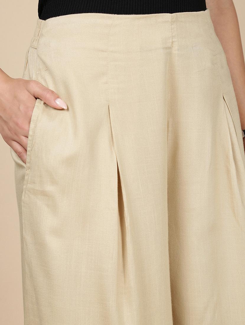 women solid high rise flared palazzo - 21993781 - Standard Image - 4