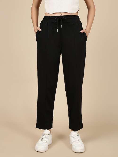 women solid mid rise straight trouser - 21993795 -  Standard Image - 0