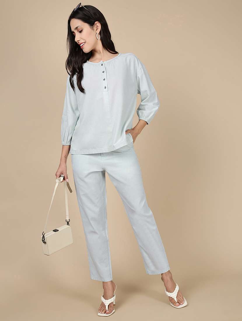 women solid mid rise straight trouser - 21993798 - Standard Image - 4