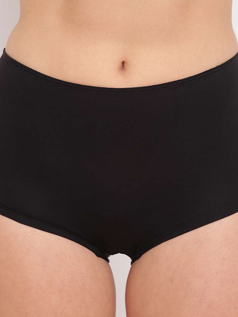 women pack of 5 solid mid rise boy shorts - 21993853 - Standard Image - 4