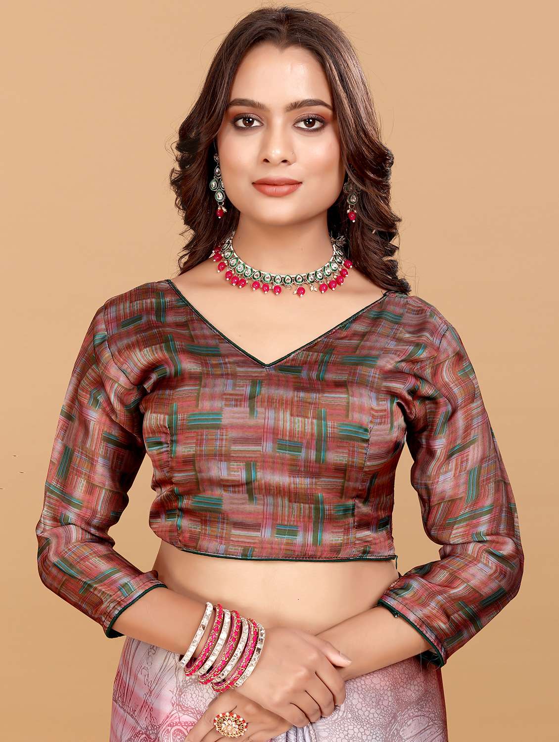 women printed casual wear saree with blouse - 21993928 -  Standard Image - 4