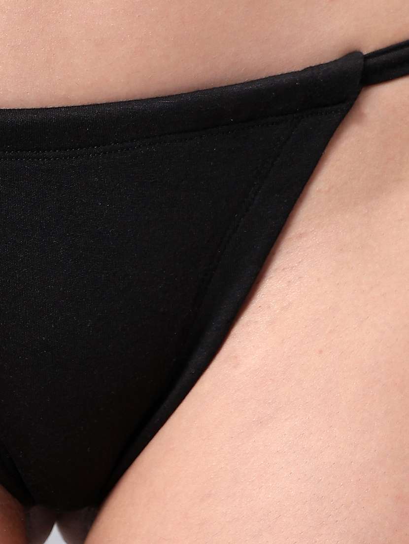 women black solid low rise thongs - 21993957 -  Standard Image - 4