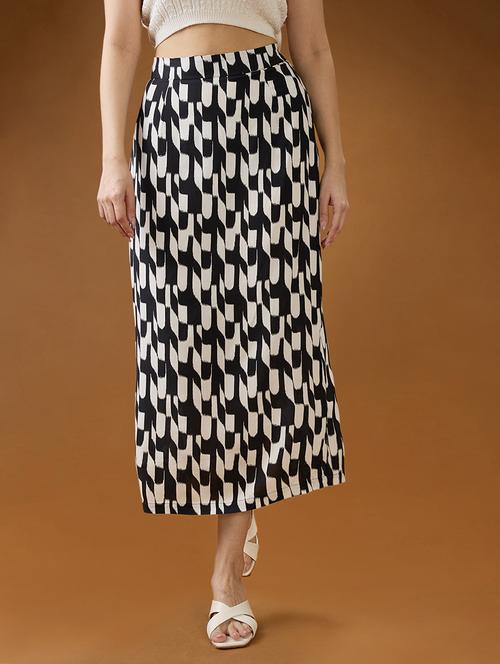 globus women black & white abstract mid-rise back slit straight midi skirt - 21994534 -  Standard Image - 0