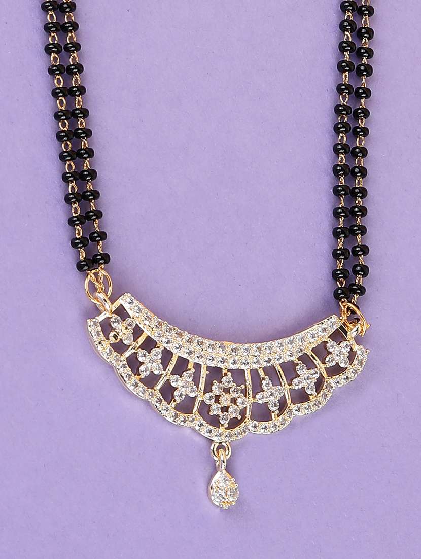 gold metal mangalsutra necklace - 21994682 -  Standard Image - 1