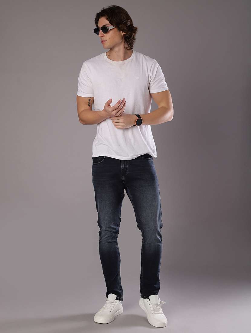 men solid mid rise slim fit jean - 21994708 -  Standard Image - 4