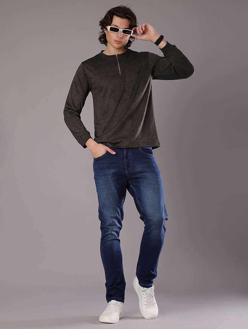 men solid mid rise slim fit jean - 21994710 -  Standard Image - 4