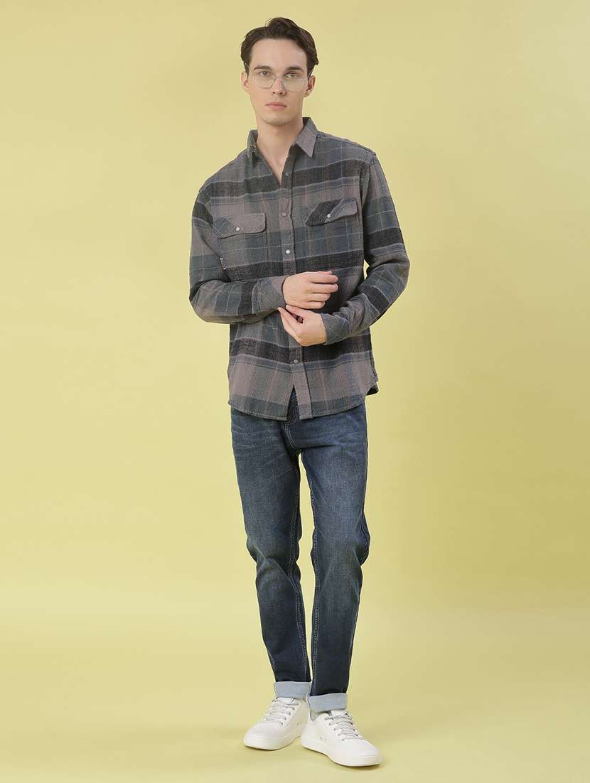 men checkered long sleeve regular fit casual shirt - 21994727 -  Standard Image - 4