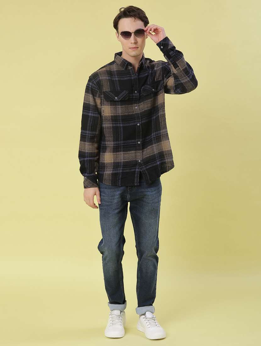 men checkered long sleeve regular fit casual shirt - 21994729 -  Standard Image - 4