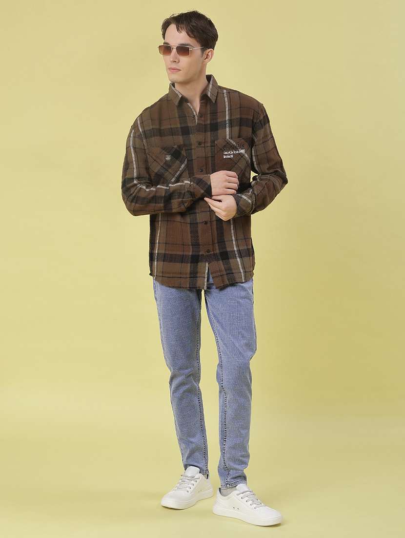 men checkered long sleeve regular fit casual shirt - 21994730 -  Standard Image - 4