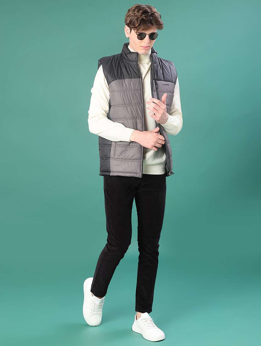 men color block sleeveless regular fit puffer jacket - 21994735 -  Standard Image - 4