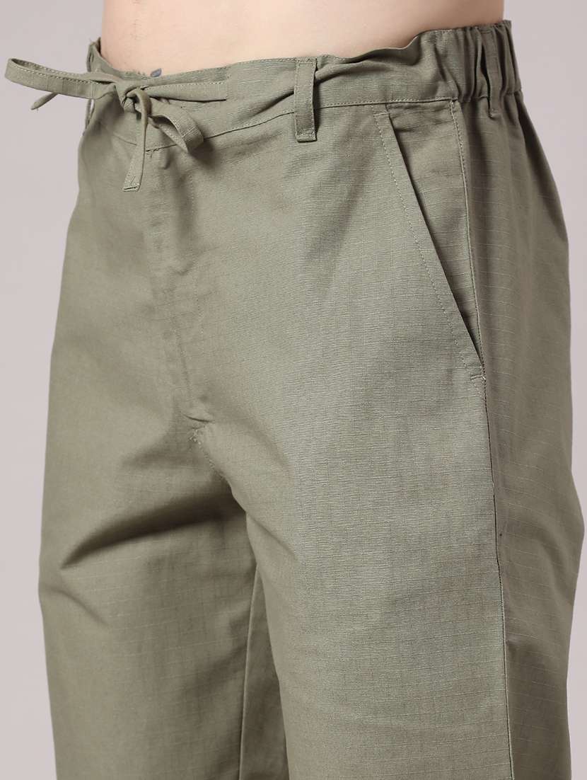 men olive cotton chinos casual trouser - 21994736 -  Standard Image - 1